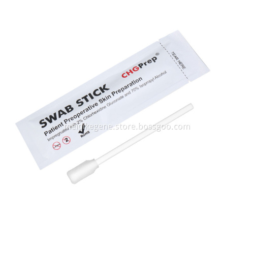 Disposable Medical CHG Chlorhexidine Gluconate Disinfectant Swab with Small Rectangular Head for Preoperative Skin Antisepsis